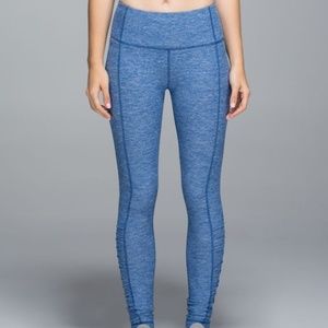 Lululemon Turn Around Run Tight - Heathered Blue